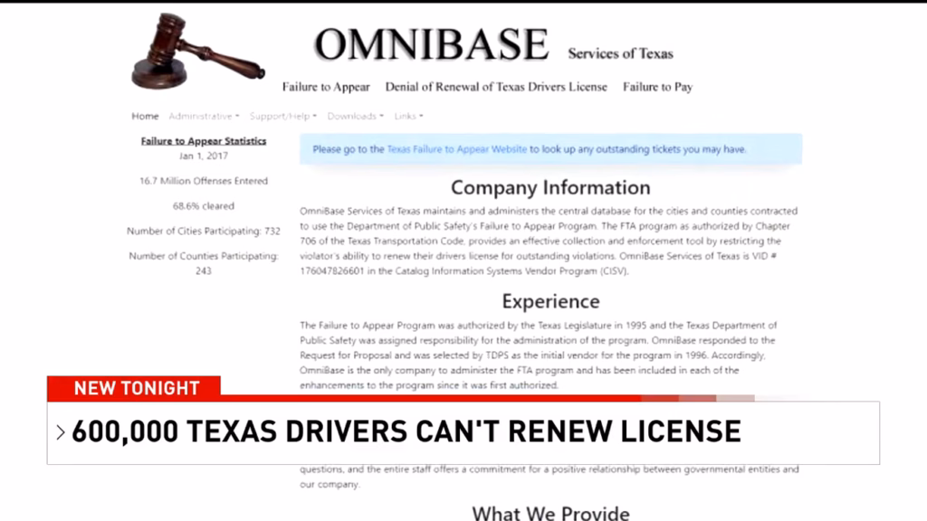 OmniBase failure to appear Texas